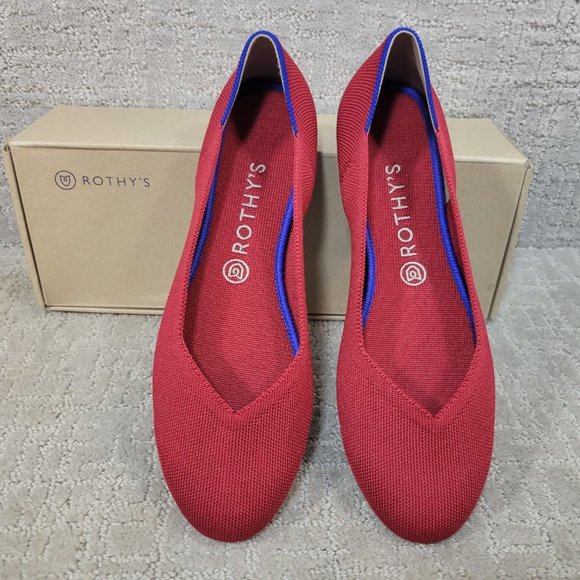 Rothy’s The Flats Scooter Red Slip On Ballet Shoes Women's Size US 10.5, 12 - Picture 7 of 10